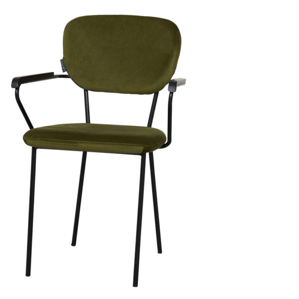 chaise velours cleveland accoudoirs green - Lot de 2 Chaises accoudoirs velours Nude Cleveland