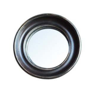 Miroir convexe 26cm bord noir or antique - Meilleures ventes