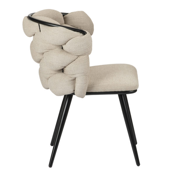 Chaise rock beige 1 - Chaise Rock beige Tissu - lot de 2