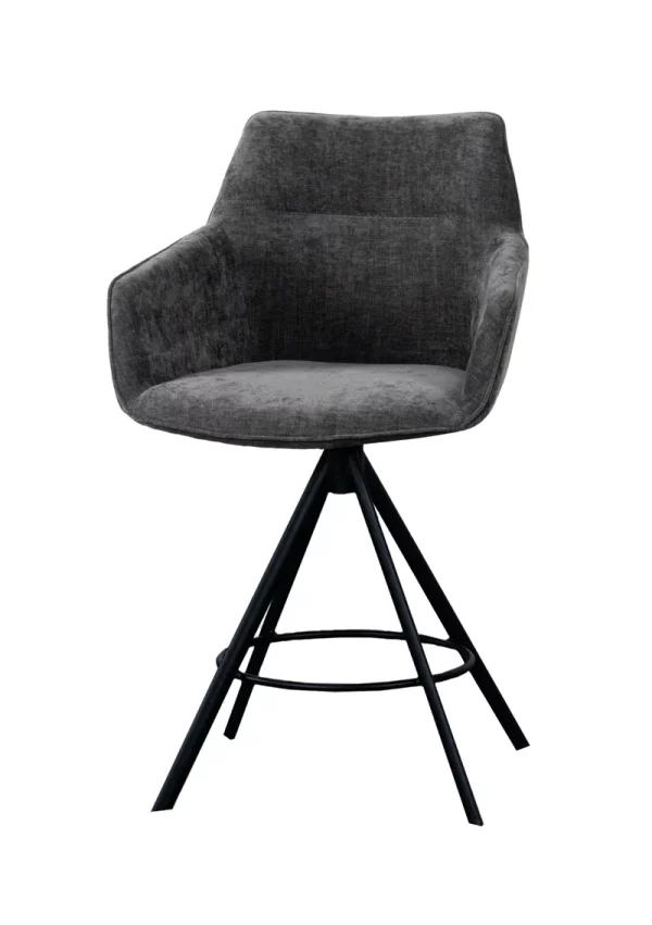 Chaise de bar rotative anthracite Johnson