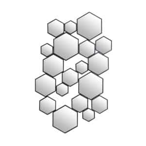 miroir hexagone divise noir l 82x2x130cm - Nouveaux produits