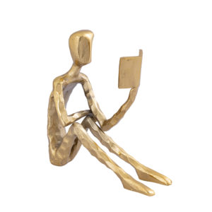 Sculpture homme lisant gold 719643 7 - Meilleures ventes